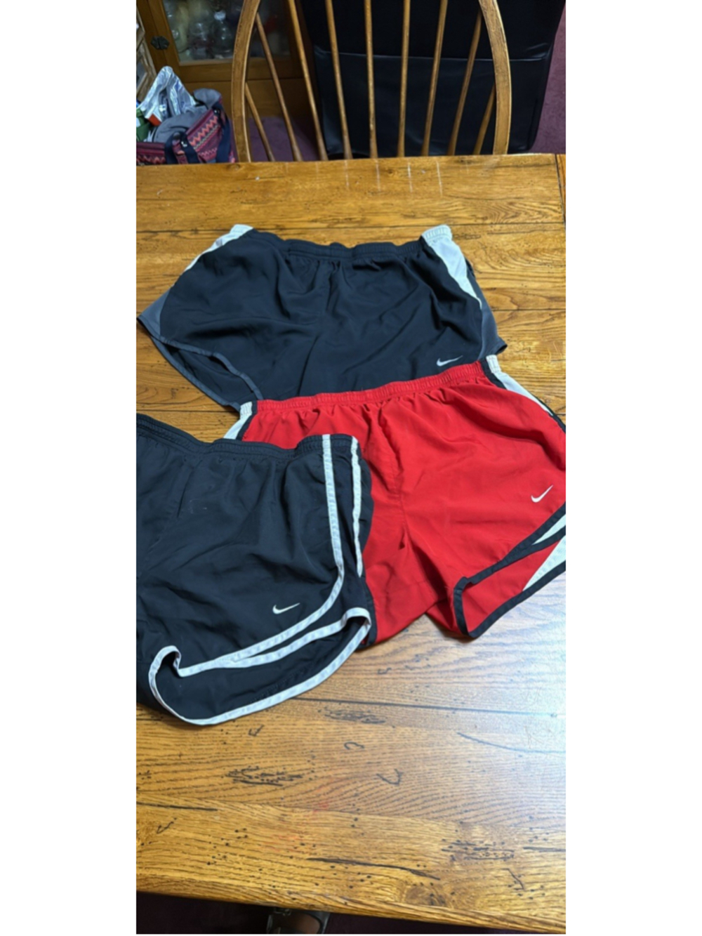Nike Running Women’s Black Mesh Polyester Athletic Shorts Drawstring Logo Lg S63